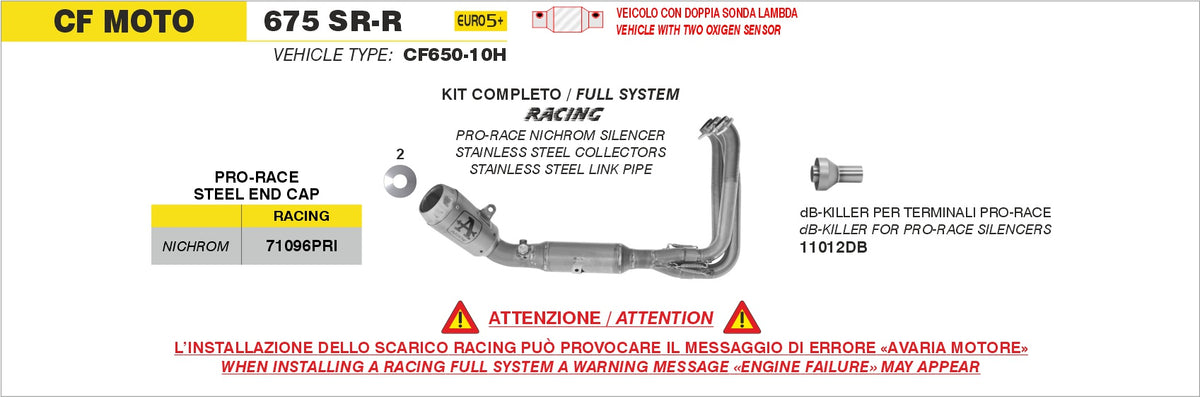 71096PRI Racing Full System With Pro-Race Nichrom Slip On