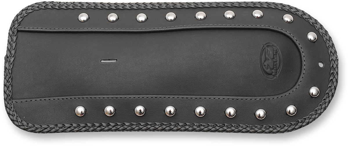 Mustang Fender Bib - Smooth Chrome-Studded - Black - HD Dyna '91-'05