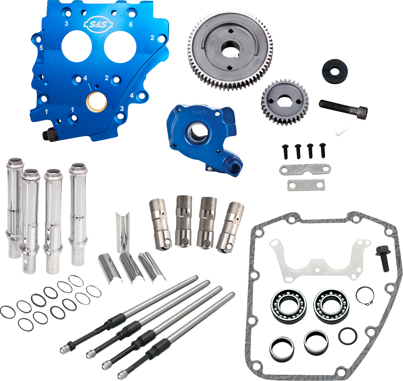 S&S Cycle Cam Chest Kit Without Cams - Gear Drive - Oil Cooled - Chrome Pushrods - Twin Cam