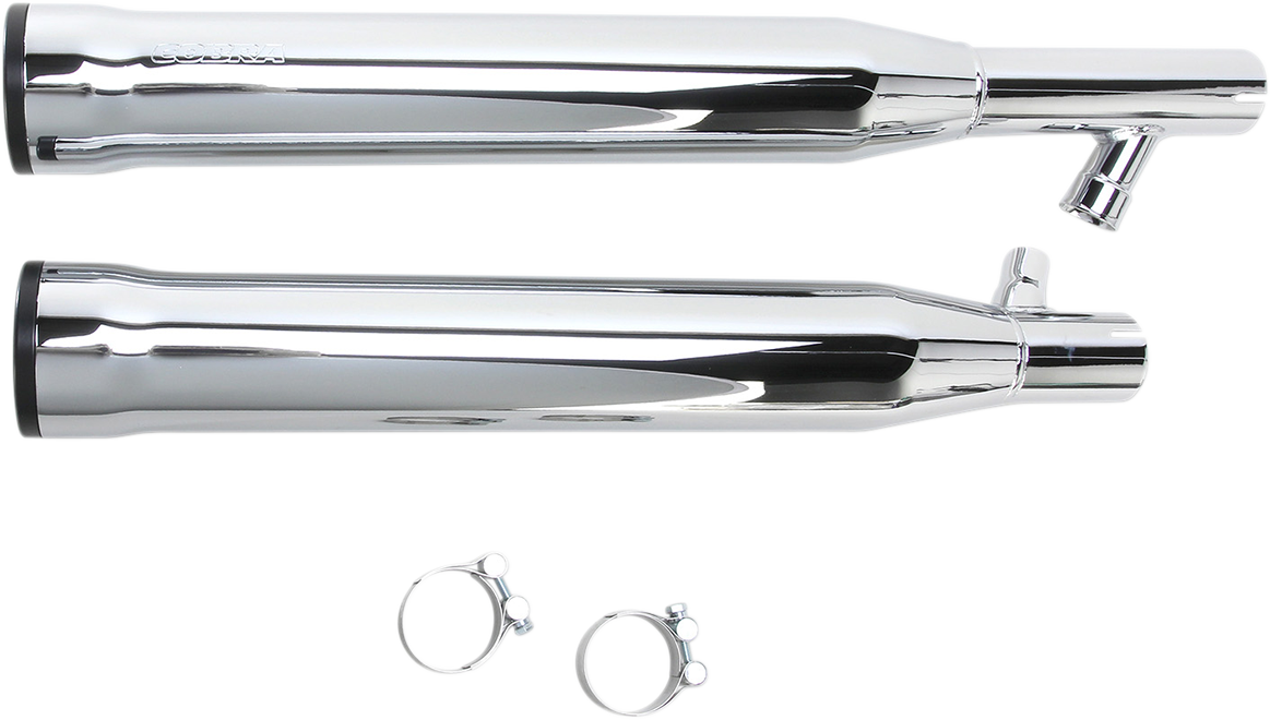 Cobra Slip-On Mufflers With Race Pro Tips - 3" - Chrome - '00-'06 FLSTF/FXSTD