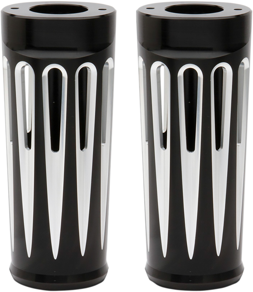 Arlen NESS Fork Boot Covers - +2" - Black Anodized - Deep Cut - FL