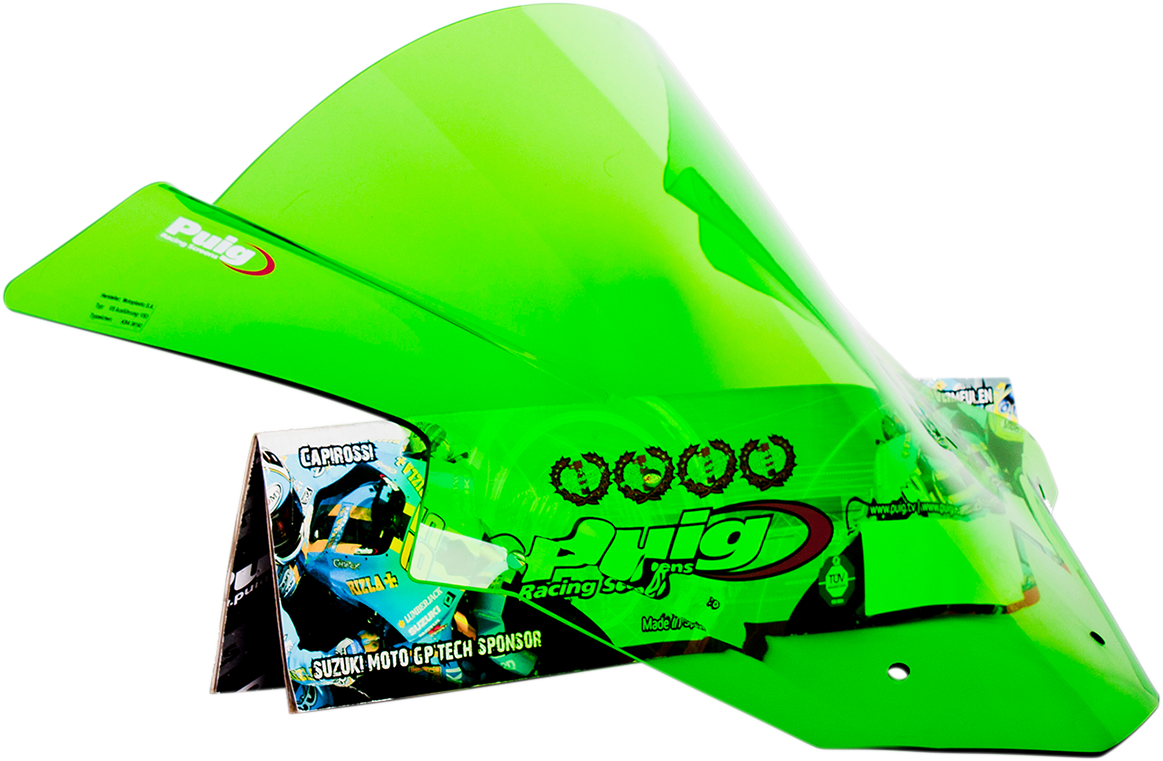 PUIG HI-Tech Parts Race Windscreen - 16-1/8" - Green - ZX10R