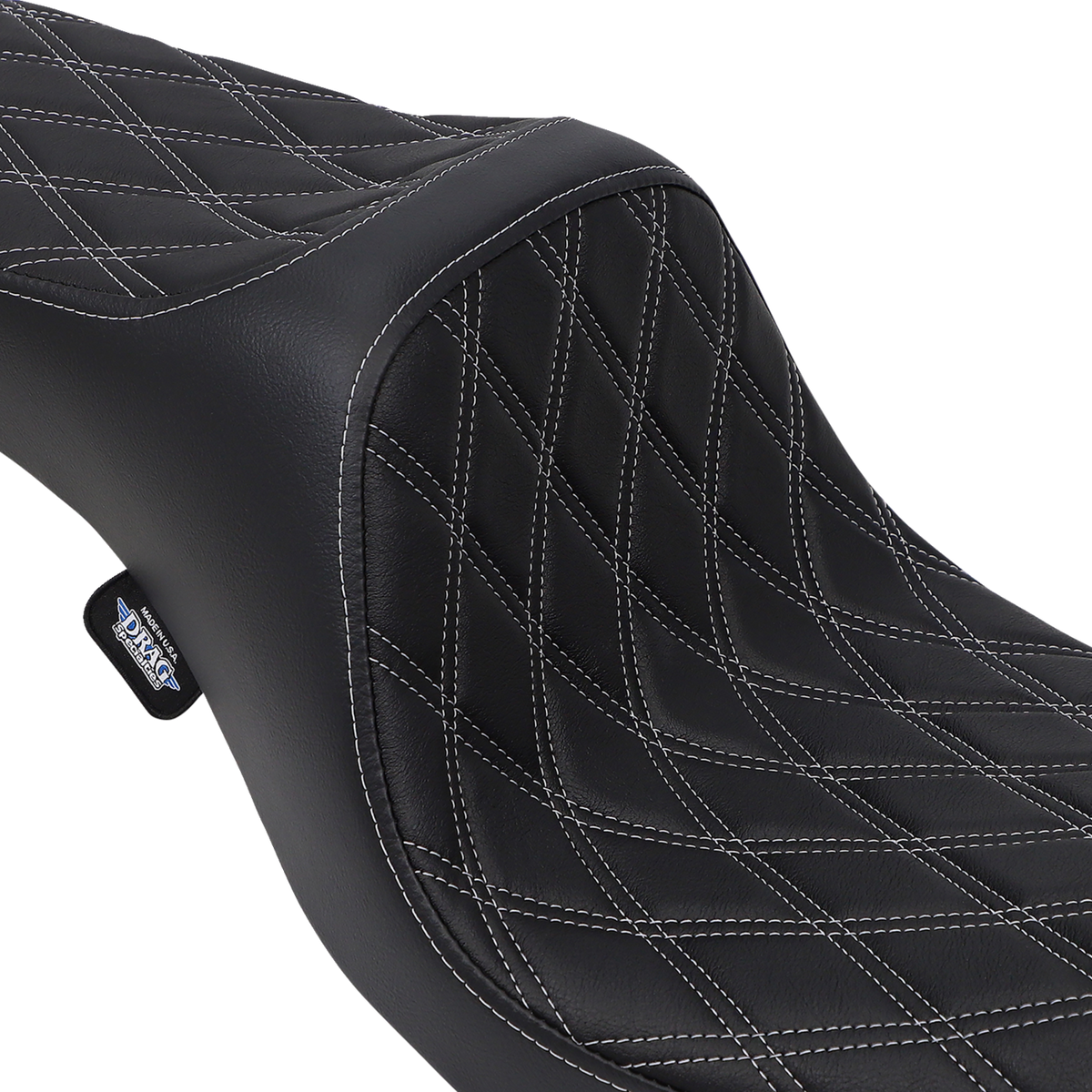 Drag Specialties Seats Predator III Seat - Double Diamond - Silver Stitching - FXD/FLD '06-'17
