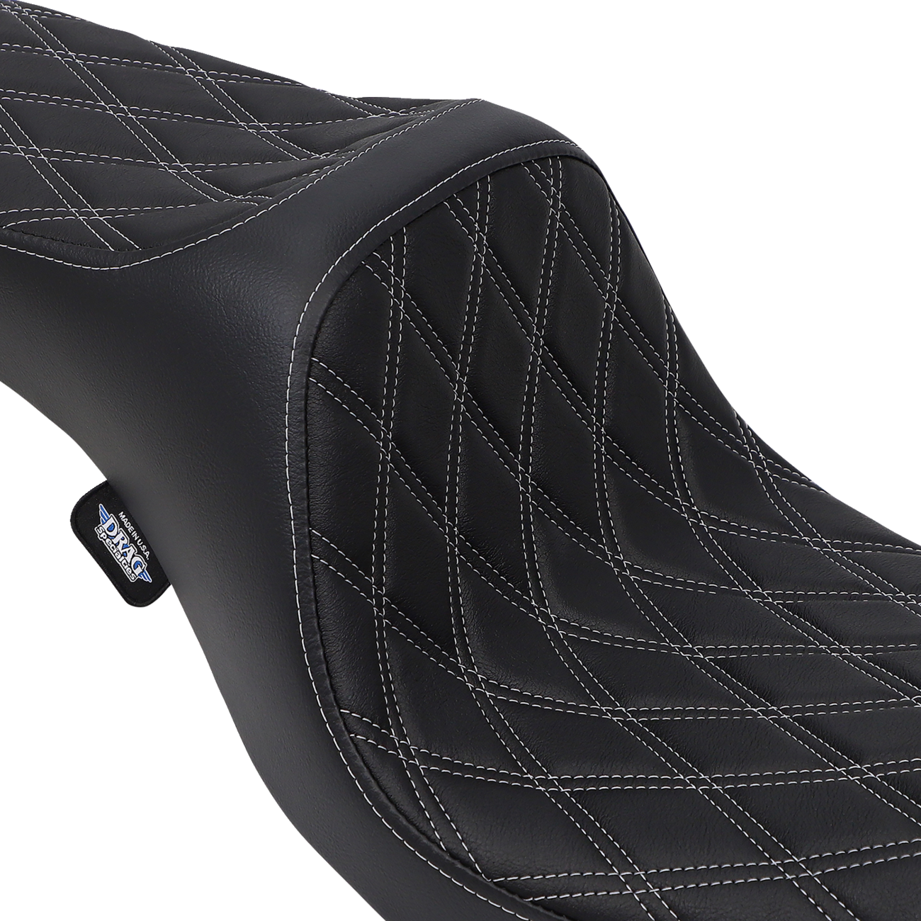 Drag Specialties Seats Predator III Seat - Double Diamond - Silver Stitching - FXD/FLD '06-'17