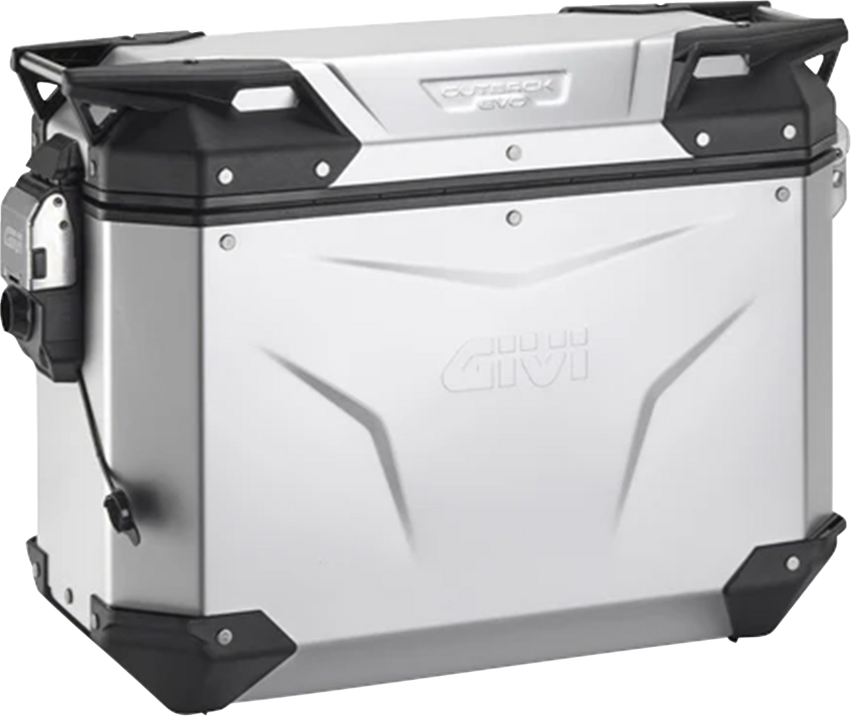 GIVI Outback Evo Side Case - Left - 37 Liter - Silver Anodized