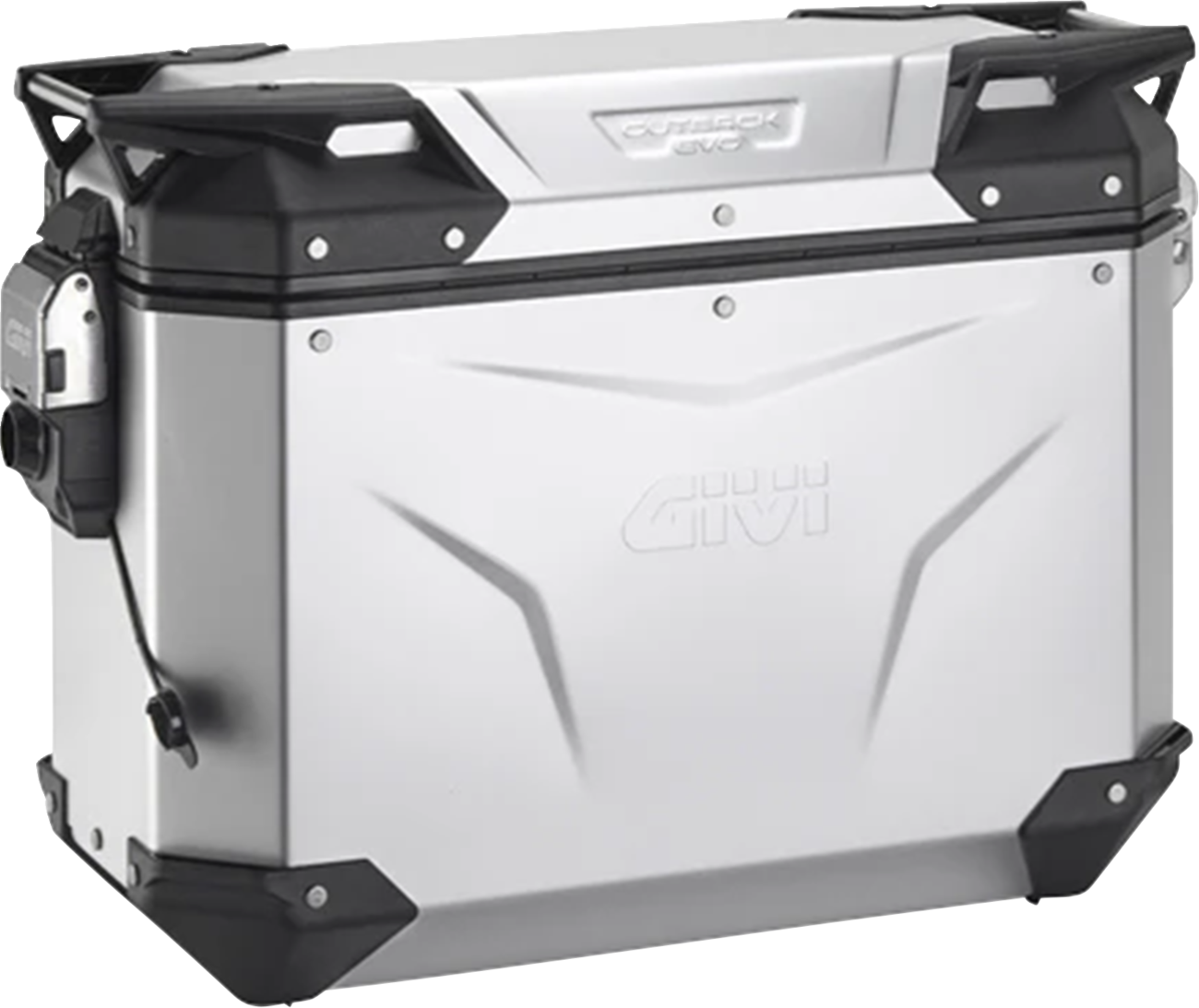 GIVI Outback Evo Side Case - Left - 37 Liter - Silver Anodized