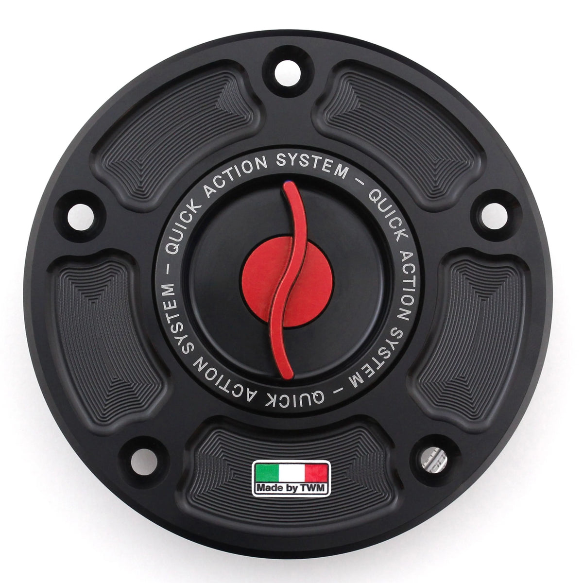 TWM CNC Aluminum Gas Cap / Fuel Cap with Red Center Cap for Suzuki Motorcycles