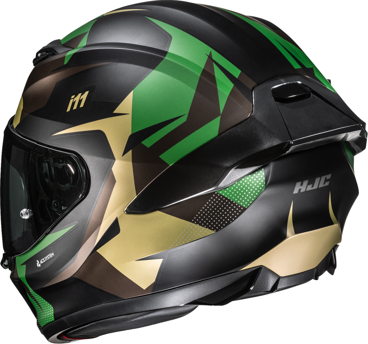 HJC I11 Plus Instant Helmet - Black / Brown / Green / MC4SF / Matte / 3XL