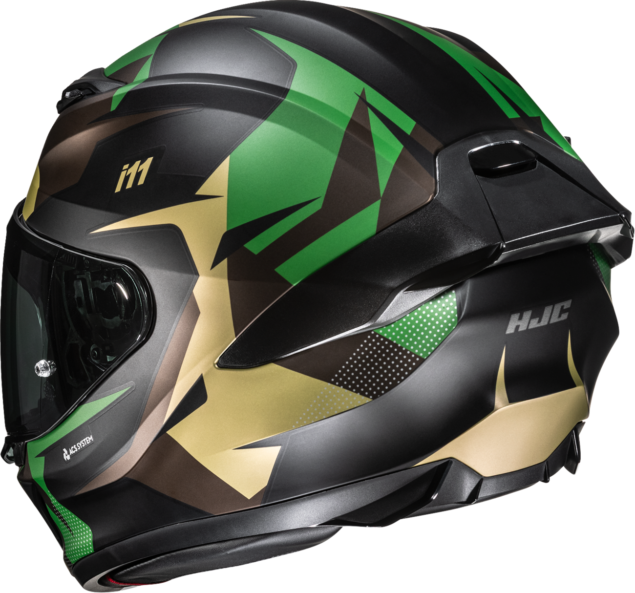 HJC I11 Plus Instant Helmet - Black / Brown / Green / MC4SF / Matte / 3XL