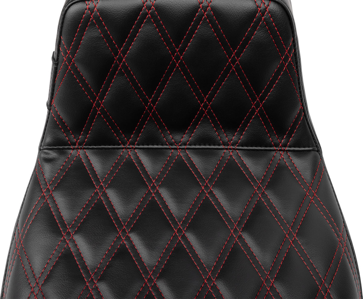 Le Pera Tailwhip Daddy Long Legs Seat - Red Double Diamond Stitch - FLH/FLT '23-'25