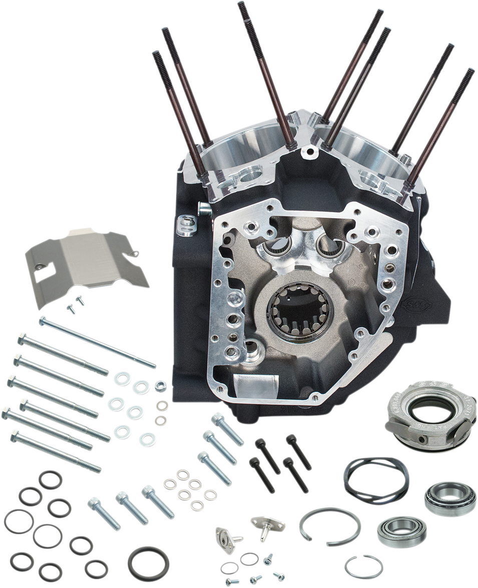 S&amp;S Cycle Engine Case - 4.125" Bore W/Stock Stud Pattern - 88A Engine Type - Wrinkle Black - Twin Cam