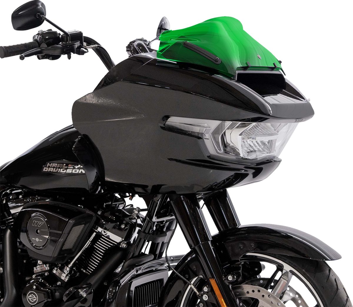 Klock Werks Kolor Flare® Windshield - 8" - Green - '23-'25 FLTRX