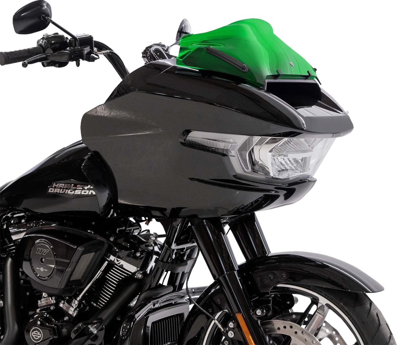Klock Werks Kolor Flare® Windshield - 8" - Green - '23-'25 FLTRX