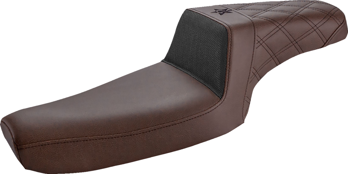 Saddlemen Unknown Industries Seat - Front Carbon Fiber/Black Gripper Lumbar/Rear Lattice Stitch - XL