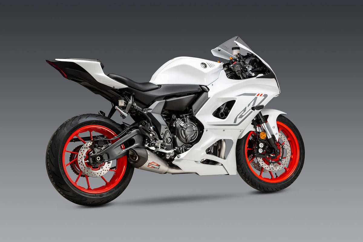 Yoshimura R7 22-26 / MT-07 17-26 Race AT2 Stainless Full Exhaust, W/ Stainless Muffler