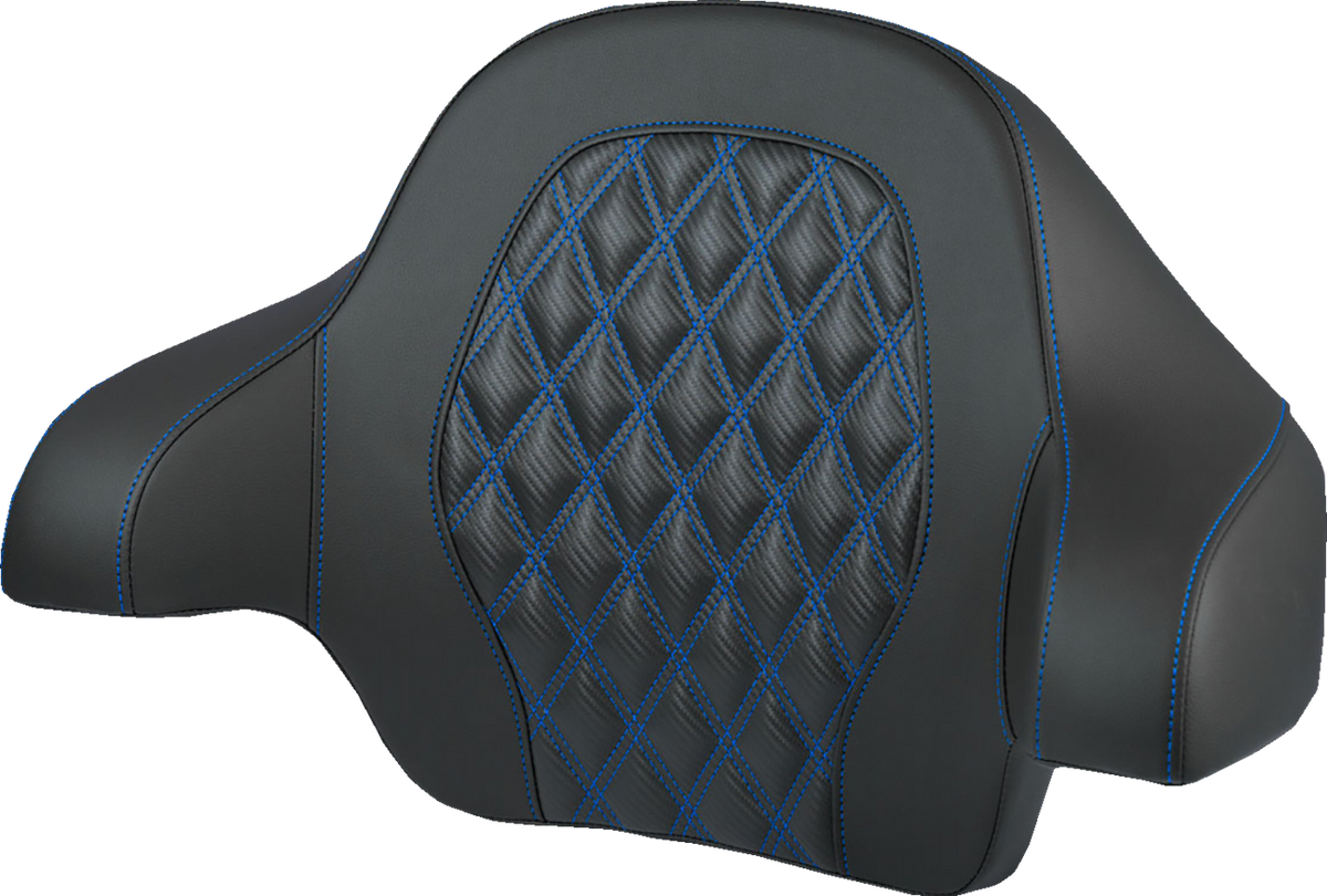 Saddlemen Tour-Pak® Backrest Pad - Lattice Stitch - Blue Stitch - FL '14-'25