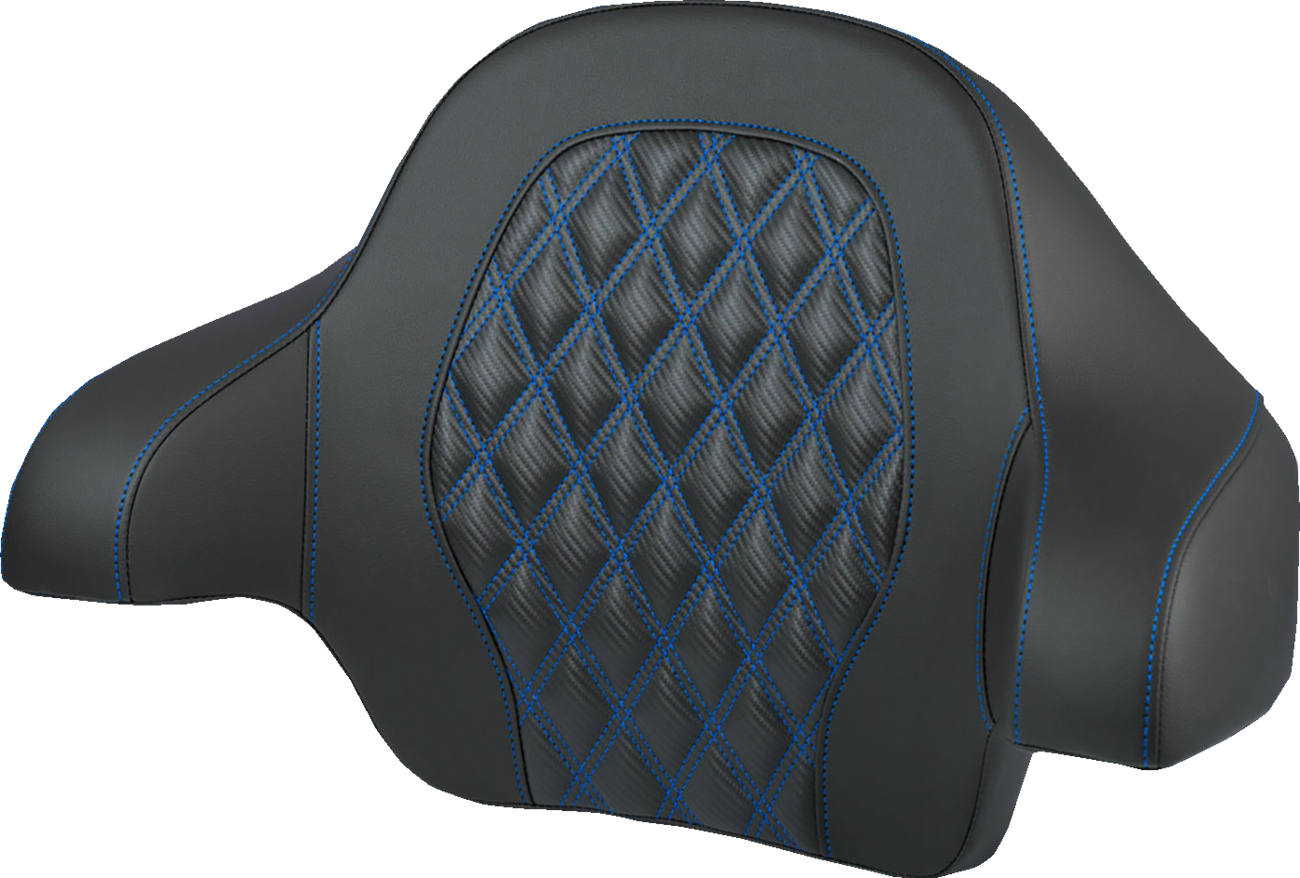 Saddlemen Tour-Pak® Backrest Pad - Lattice Stitch - Blue Stitch - FL '14-'25
