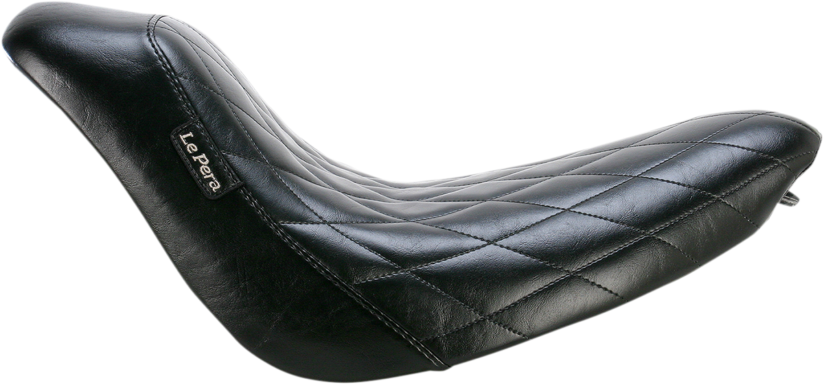 Le Pera Bare Bones Solo Seat - Diamond Stitch - Black - Softail '06-'17
