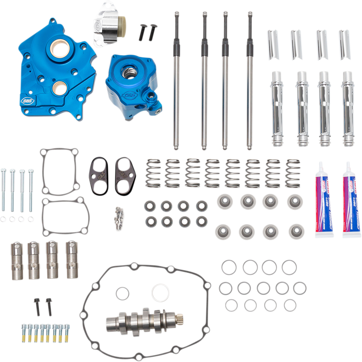 S&S Cycle Cam Chest Kit With Plate - Chain Drive - Water Cooled - 550 Cam - Chrome Pushrods - M8