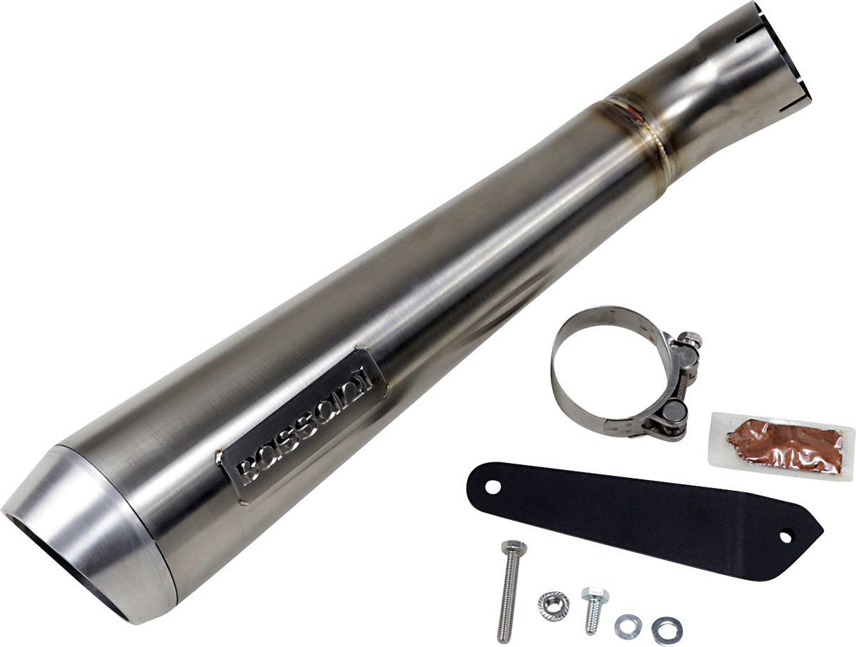 Bassani Xhaust 4" Short Megaphone Muffler Without Catalytic Converter - Low Mount