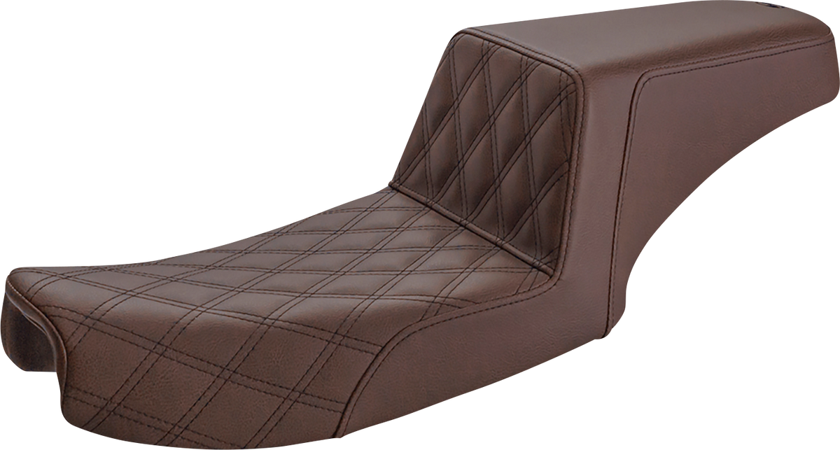 Saddlemen Step-Up Seat - Front Lattice Stitch - Brown - Dyna