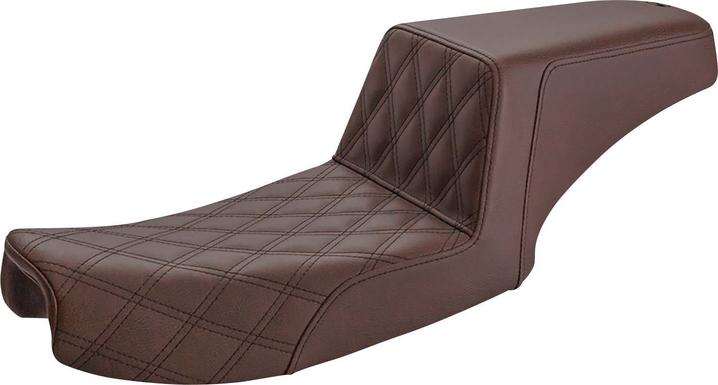 Saddlemen Step-Up Seat - Front Lattice Stitch - Brown - Dyna