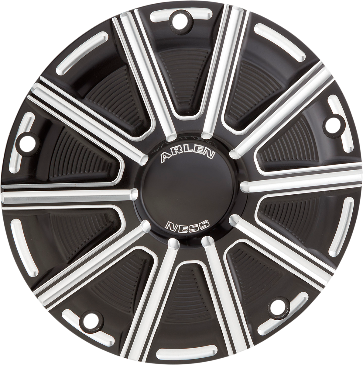 Arlen NESS 10-Gauge Derby Cover - Black/Machined - Touring/Trike
