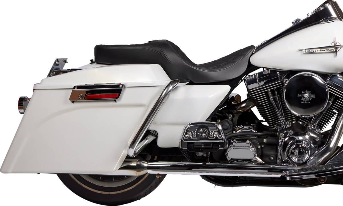 Drag Specialties Seats Freedom Seat - Vinyl - Double Diamond Black Stitch - FLH '97-'07