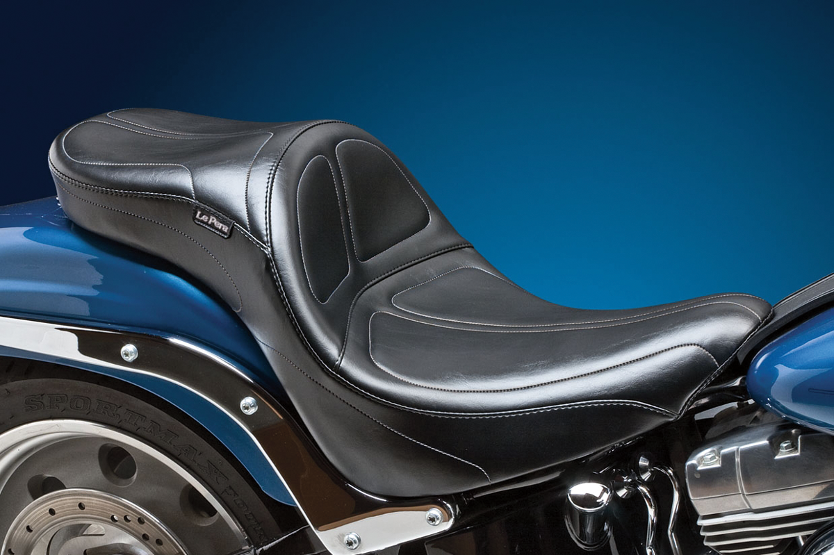 Le Pera Maverick Daddy Long Legs Seat - Black - Stitched - FL/FX '06-'17