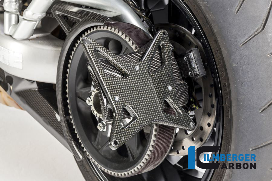 Ilmberger Carbon License Plate Holder Withbelt Guard Ducati XDiavel 2016 / Diavel 1260 - Gloss