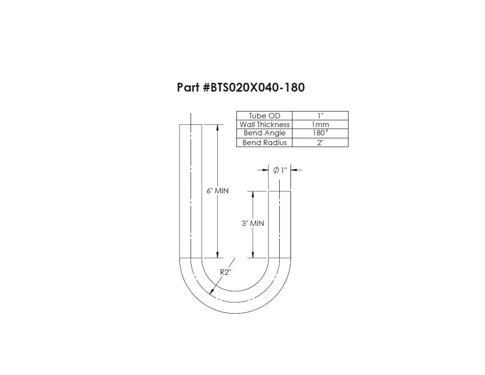 Yoshimura Builder Series 180 Degree Bends - 1" OD x 1MM - 180° BEND