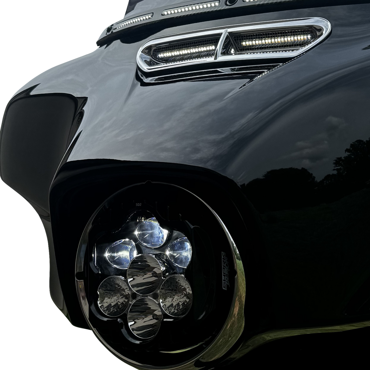 Custom Dynamics LED Headlight - Shark Demon® - Harley-Davidson®