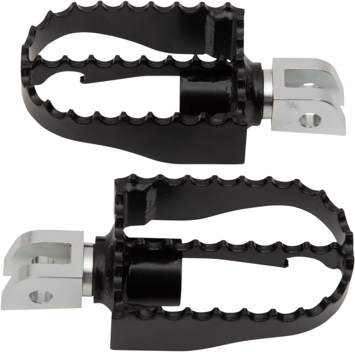 Burly Brand MX Foot Pegs - Driver - Black/Chrome