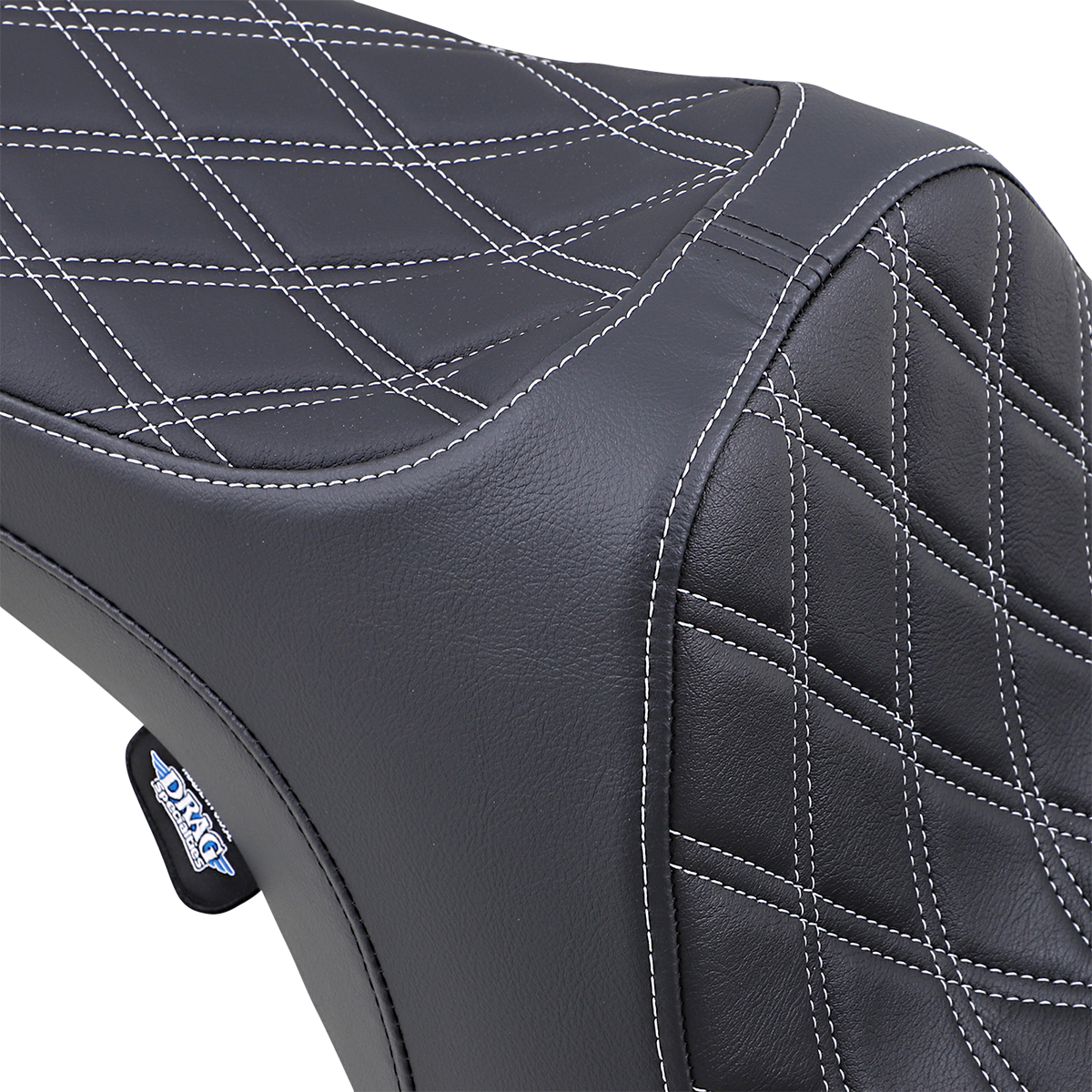 Drag Specialties Seats Predator III Seat - Double Diamond - Silver Stitched - FLHR/FLHX '99-'07