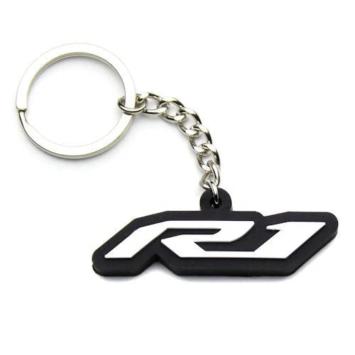 SBR R1 Soft Rubber Key Chain - White