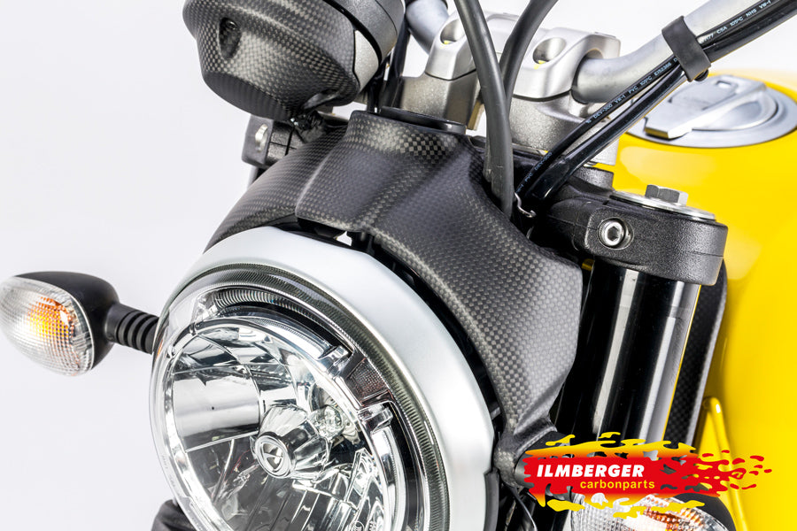 Ilmberger Carbon Headlight Cover Ducati Scrambler 2016 - Matte