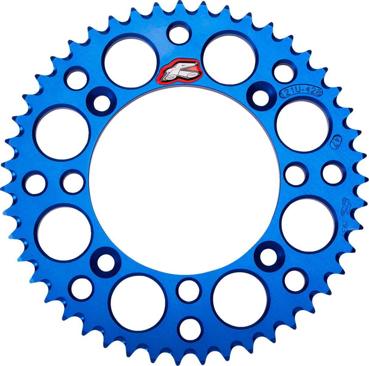Renthal Rear Sprocket - Aluminum - 47 Tooth - Blue - Suzuki/Yamaha