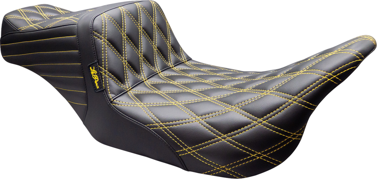 Le Pera Tailwhip Seat - Double Diamond - Gold Stitch - FLT/FLH '08-'24
