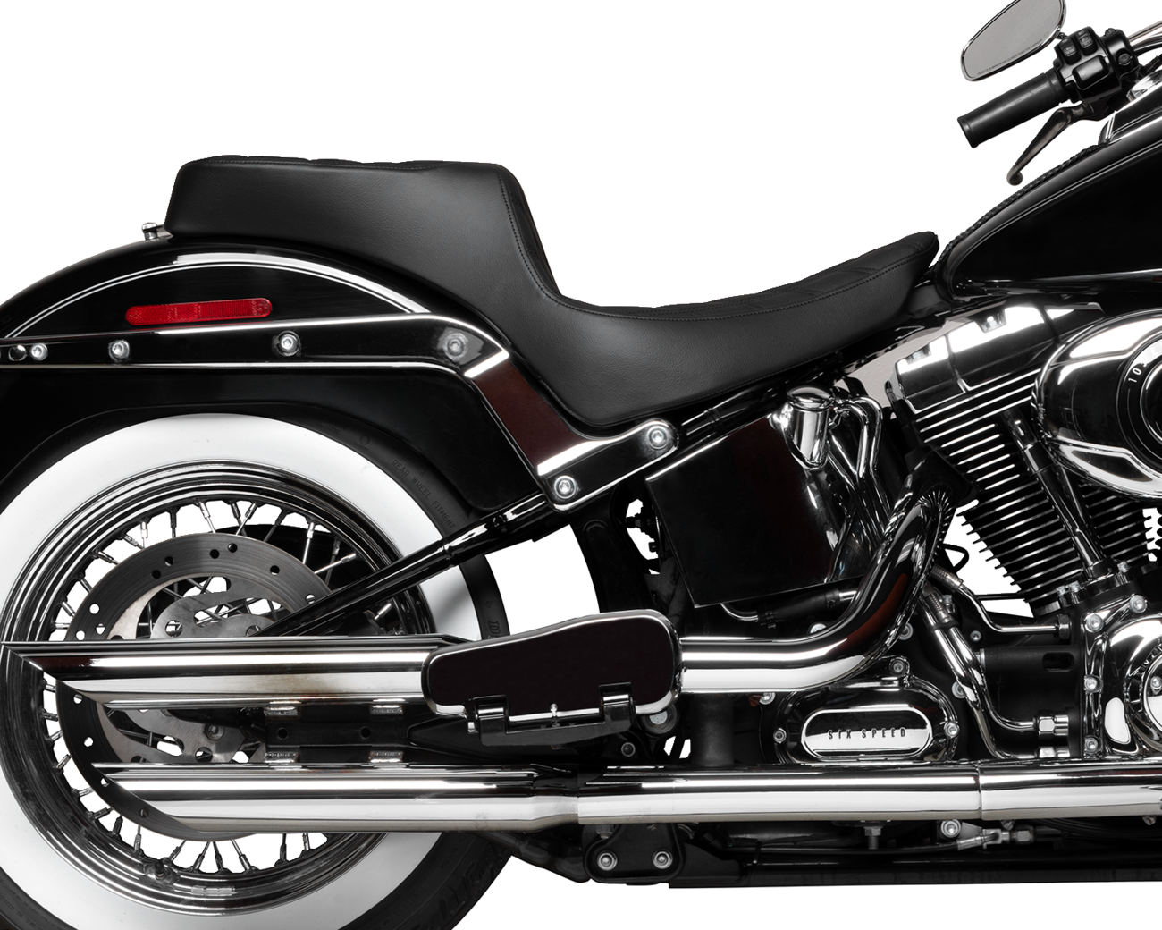 Drag Specialties Seats Performance Predator 2-Up Seat - Vinyl - Double Diamond - Black Thread - FL '00-'17
