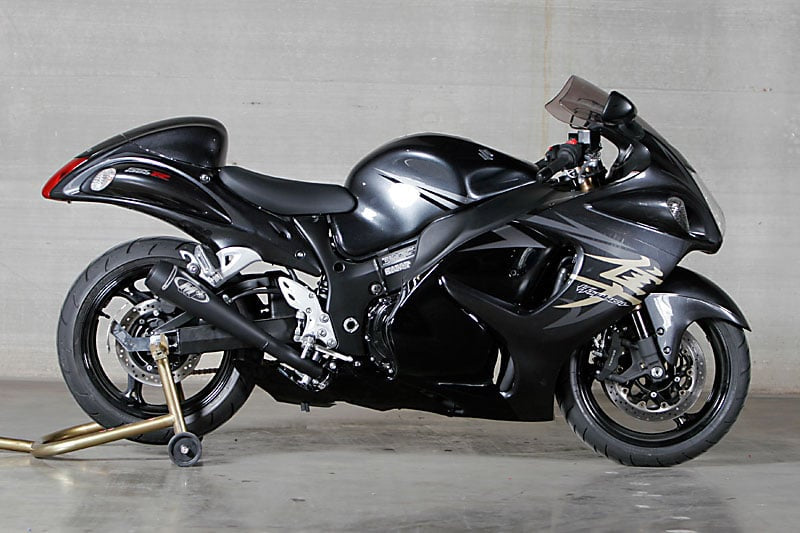M4 Exhaust 2008 Hayabusa Retro Twin Black Slip On System
