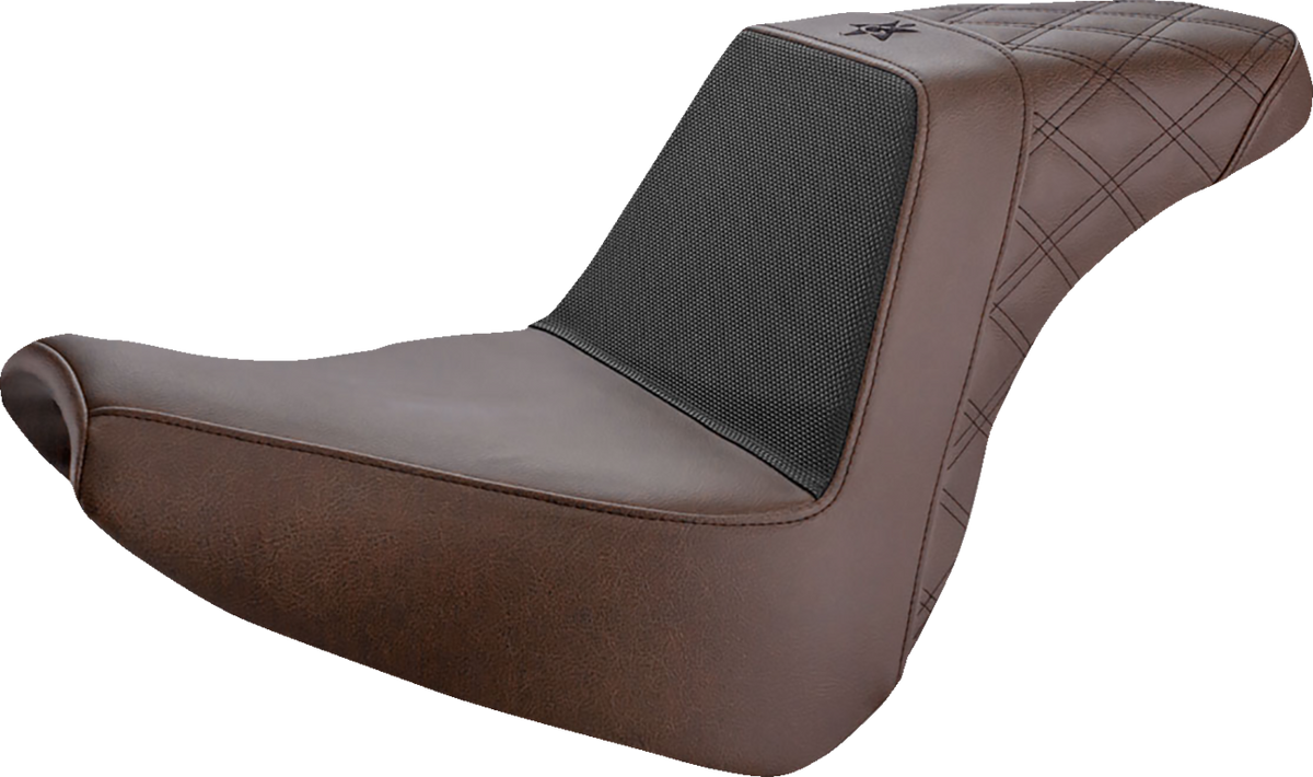 Saddlemen Unknown Industries Seat - Front Carbon Fiber/Black Gripper Lumbar/Rear Lattice Stitch - FXBR '18-'20