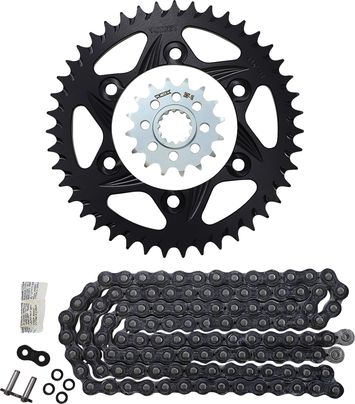 Vortex Chain And Sprocket Kit - SSA - Black - Yamaha FZ/MT-10