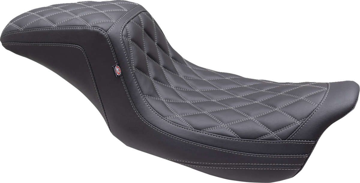 Mustang One Piece 2-Up Squareback Seat - Double Diamond - Gun Metal Stitch - FL '08-'25