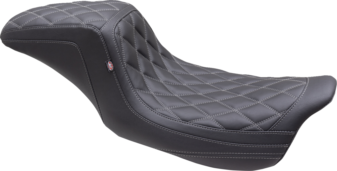 Mustang One Piece 2-Up Squareback Seat - Double Diamond - Gun Metal Stitch - FL '08-'25