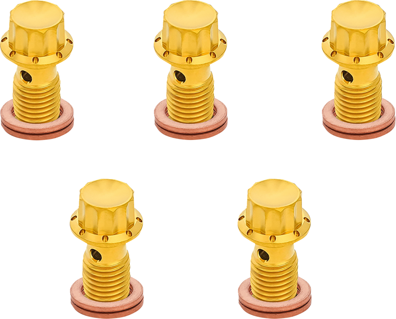 Arlen NESS Banjo Bolt 5-Pack - M12x1.25 - Gold