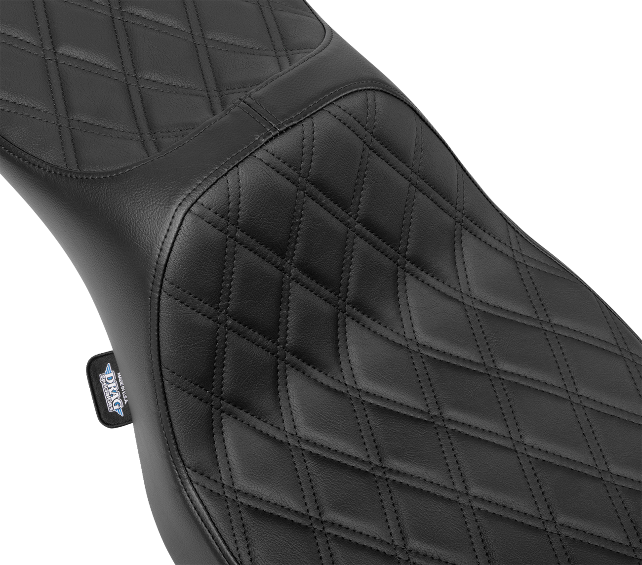 Drag Specialties Seats Extended Reach Predator III Seat - Double Diamond - Black Stitching - Vinyl - FLH/FLT '23-'24