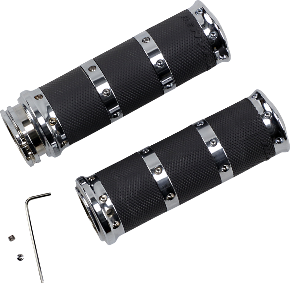 Performance Machine (PM) Contour XL Renthal Wrapped Grips - Cable - Chrome