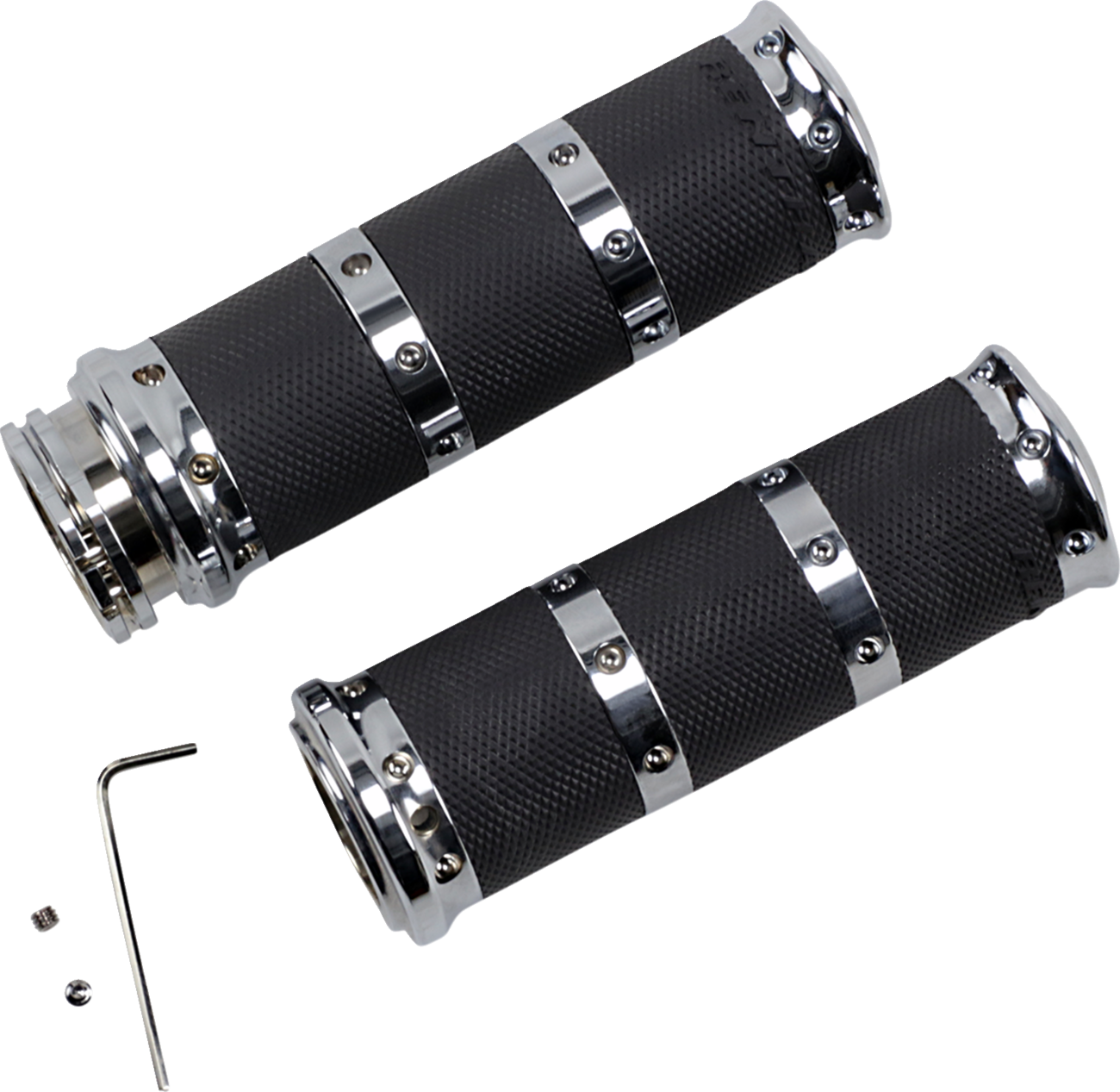 Performance Machine (PM) Contour XL Renthal Wrapped Grips - Cable - Chrome