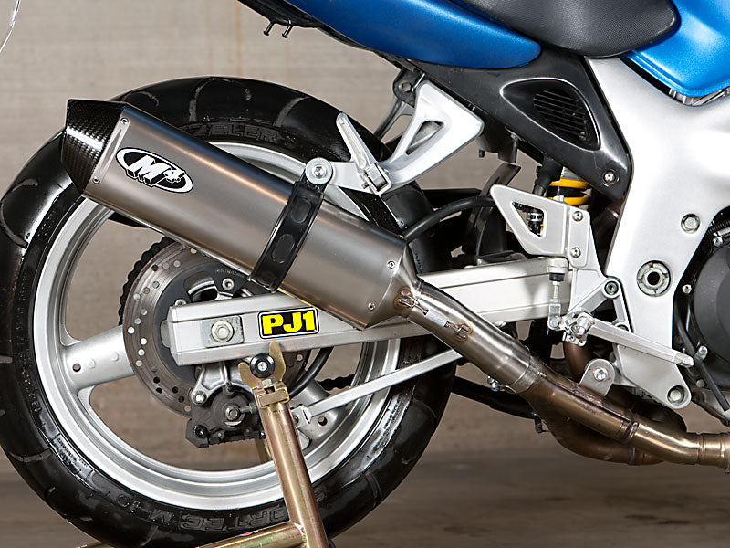 M4 Exhaust 1999-02 SV650 Slip On system with titanium muffler