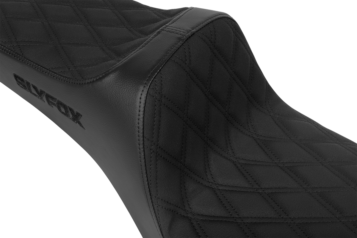 Slyfox High Noon Seat - Double Diamond - Black Logo - Black Stitch - FXD '96-'03